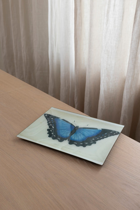 Glassfat - Decoupage Blue Butterfly