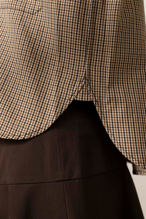 Skjorte - Cropped L/S Shirt Wheatstone Check