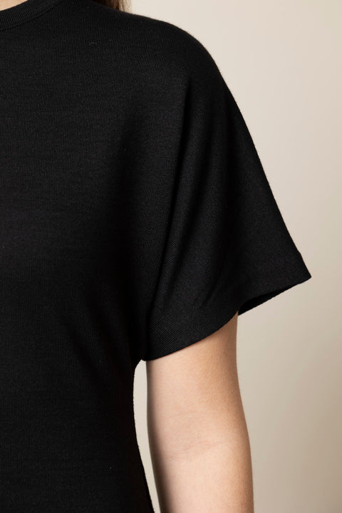 Kjole - S/S Side Rouche Dress Black