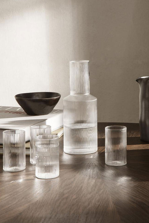 Karaffel - Glass Ripple Carafe Clear