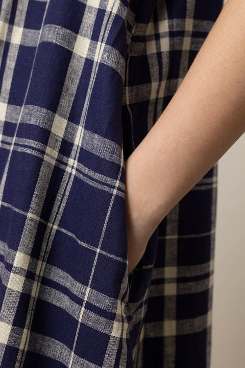 Kjole - Check Swing Dress Blue/Soya