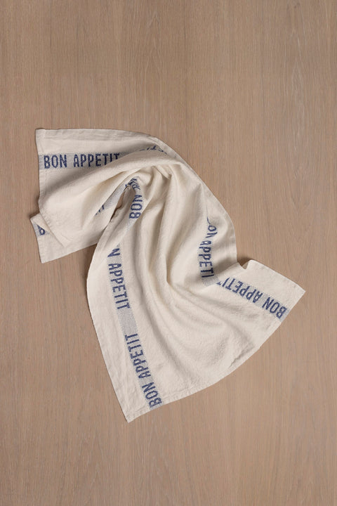 Kjøkkenhåndkle - Bon Appetit White/Blue