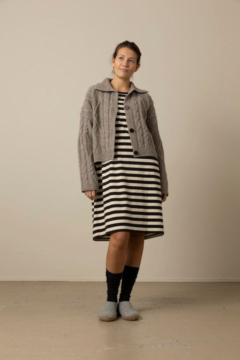 Kjole - Brun/Off-White