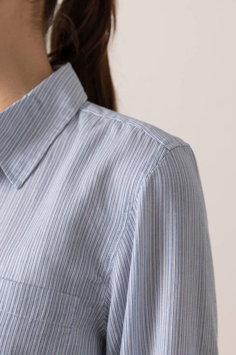 Skjorte - Nico Shirt Tiny Blue Stripe