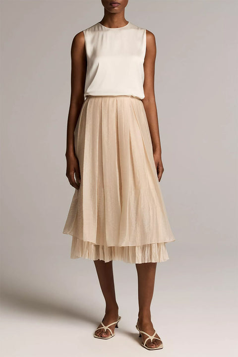 Skjørt - Pleated Layered Skirt Blush Cloud