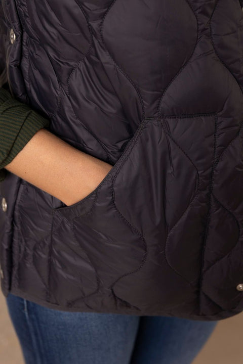 Vest - Military Crew Neck Down Vest Dark Charcoal