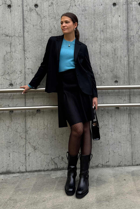 Blazer - Stand Up Collar Merino Black
