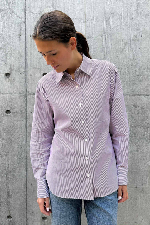 Skjorte - Connie Bright Red Stripe