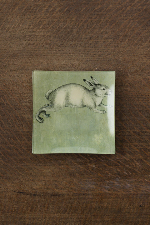 Glassfat - Decoupage White Rabbit