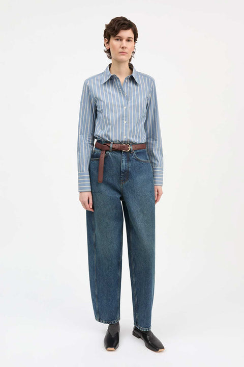 Skjorte - Fauna Shirt Blue/Black/White Stripe