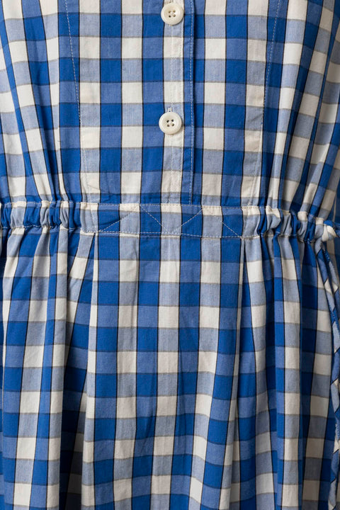Kjole - Gingham Check Dress Pacific Blue