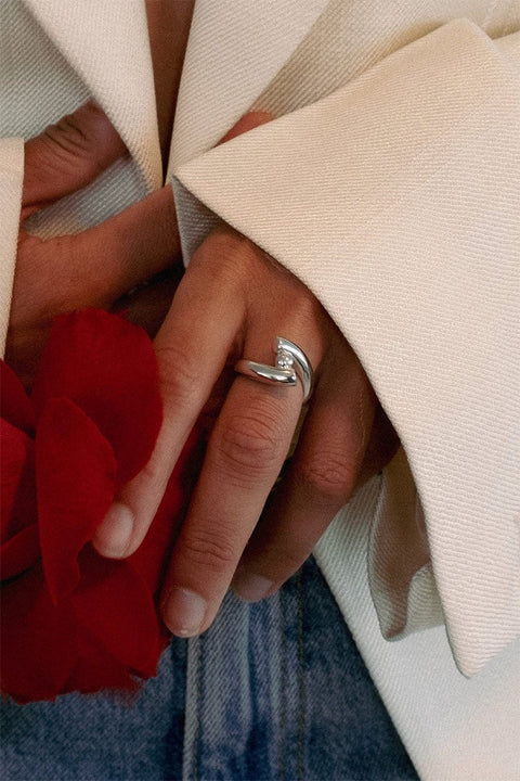 Ring - Rose Ring Slim Silver