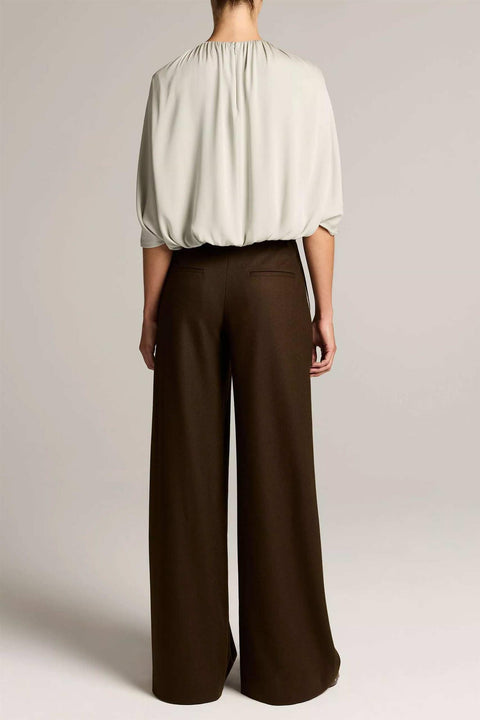 Bukse - Camille Mid Waist Soft Flannel Pinewood