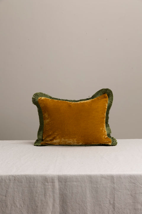 Putetrekk - Fringe 30x40cm Antique Gold/Green