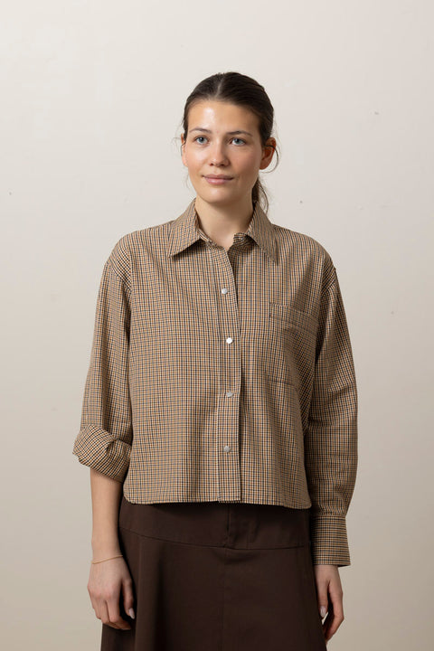 Skjorte - Cropped L/S Shirt Wheatstone Check