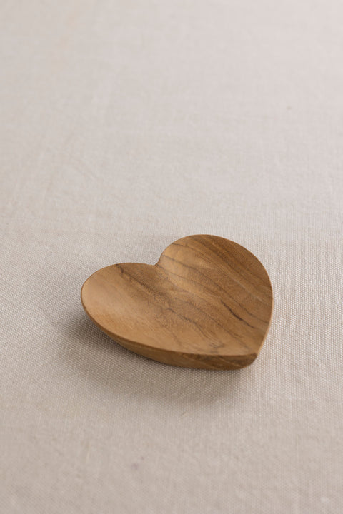 Fat - Hjerte Ubehandlet Teak Dia10cm