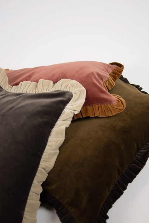 Putetrekk - Doris 30x50cm Oliven/Kaffe