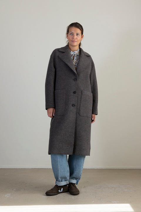 Kåpe - Greatcoat Boiled Wool Brown Grey