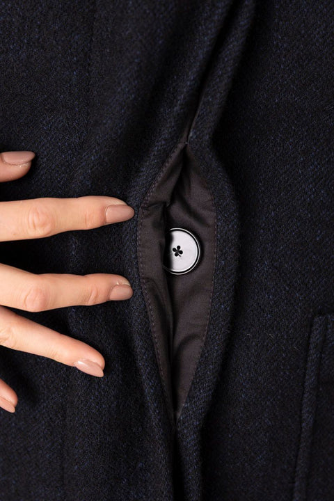 Kåpe - Boiled Wool Textured Short Coat Indigo