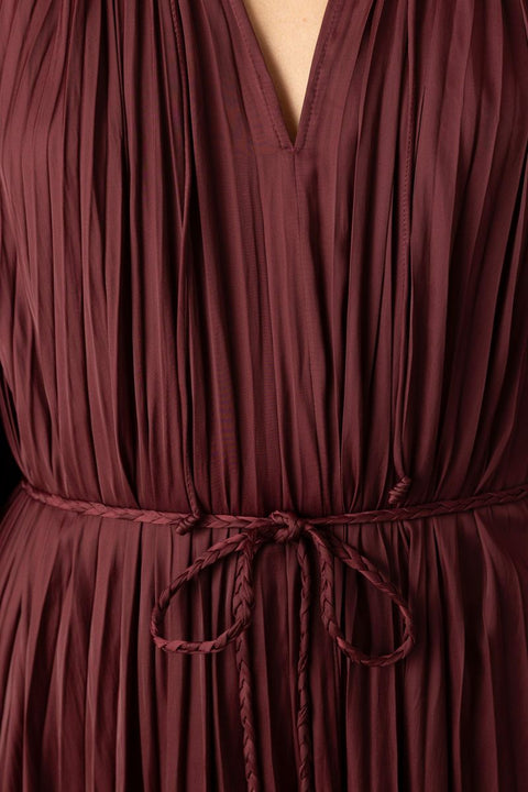 Kjole - Alexia Pleated Long Sleeve Dress