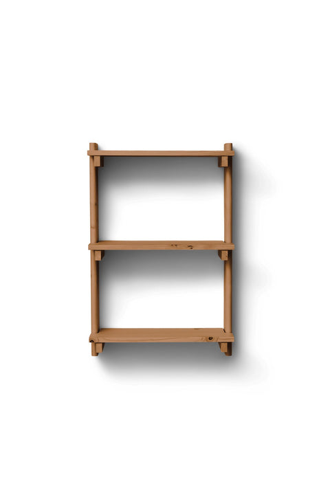 Hylle - Beam Wall Shelf 3 Mørk Brun Furu
