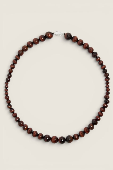 Halskjede - Emberly Stone Silver/Red Tiger Eye