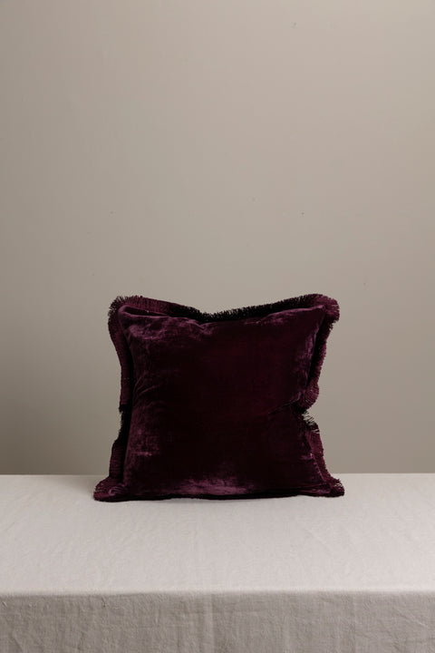 Putetrekk - Fringe 50x50cm Mulberry/Aubergine