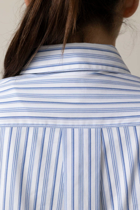 Skjorte - Lucia Stripe Poplin Shirt Baby Blue Stripe