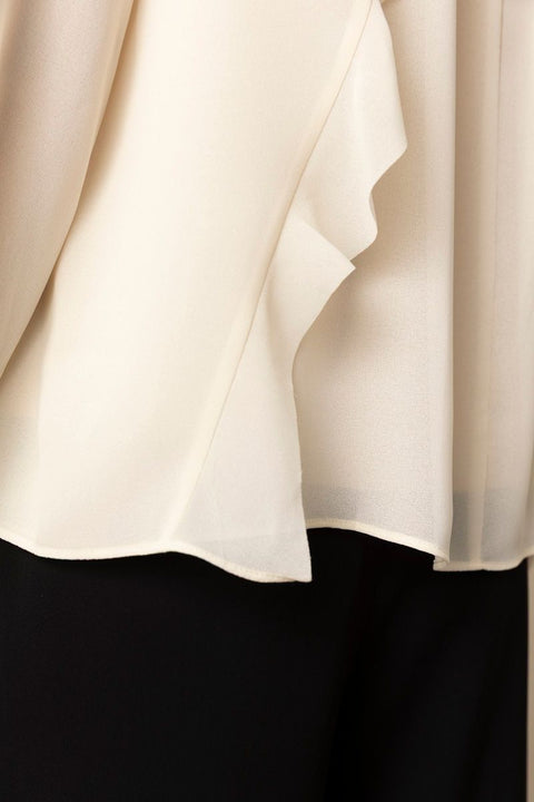 Bluse - Gathered Draped Neck Blouse