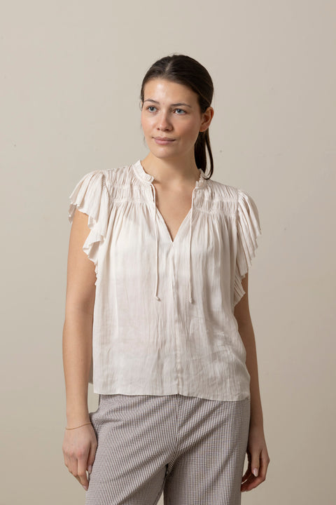 Topp - Agosta Flutter Sleeve Top Cowrie