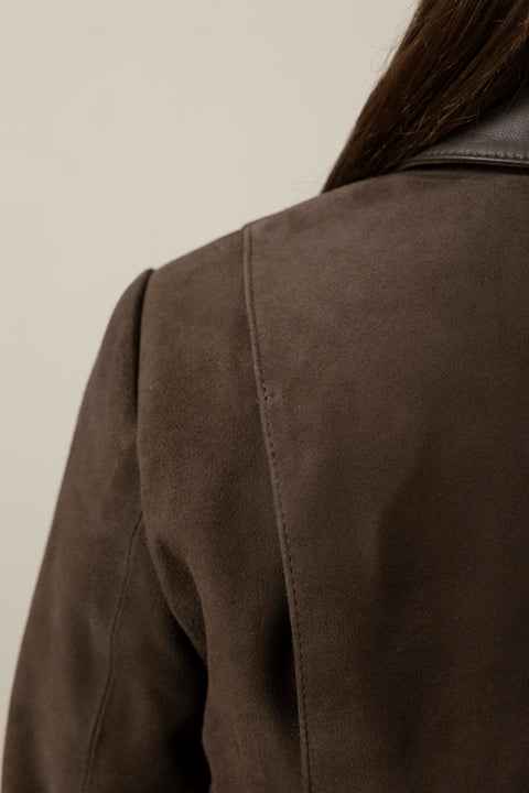 Jakke - Suede Shrunken Bomber Willow