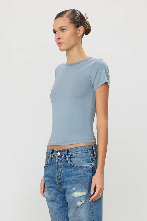 T-skjorte - Fitted Crewneck Short Sleeve Slate