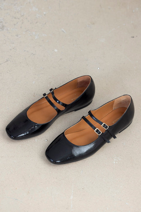 Sko - Babies NO128 Cuir Vernis Noir