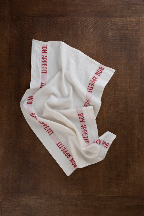 Kjøkkenhåndkle - Bon Appetit White/Red