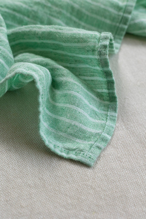 Kjøkkenhåndkle - Green Chambray Stripe
