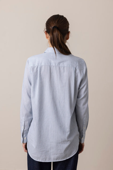 Skjorte - Nico Shirt Tiny Blue Stripe