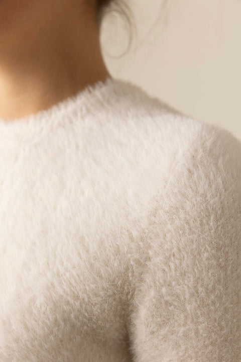 Genser - Eyelash Crew Neck Chiffon