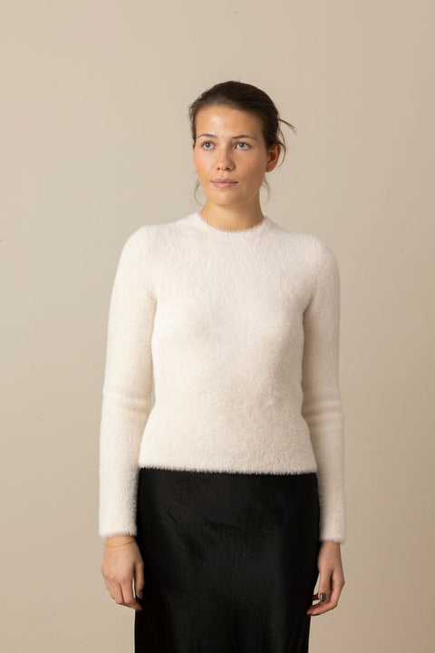 Genser - Eyelash Crew Neck Chiffon