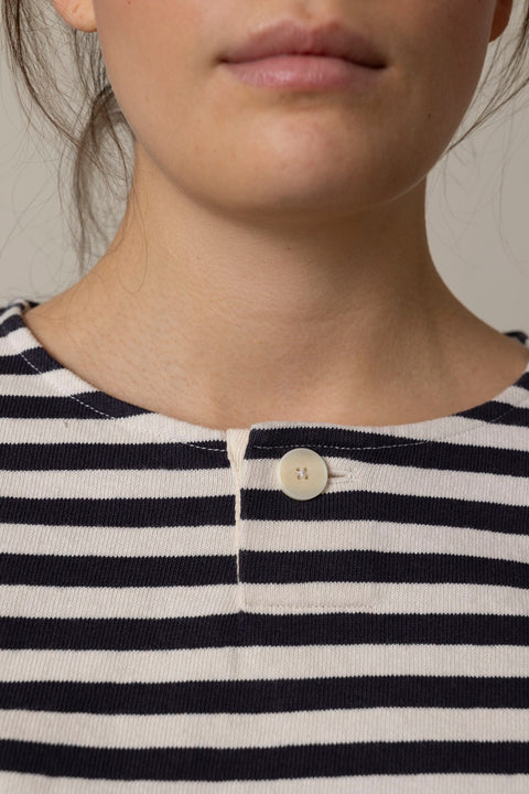 Genser - Chef Stripe Jersey Tee Slate/Vintage White