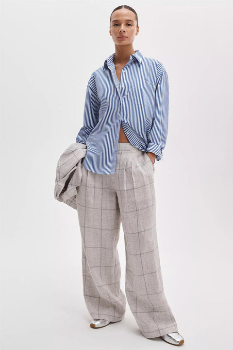 Skjorte - Connie Striped Shirt Navy Stripe