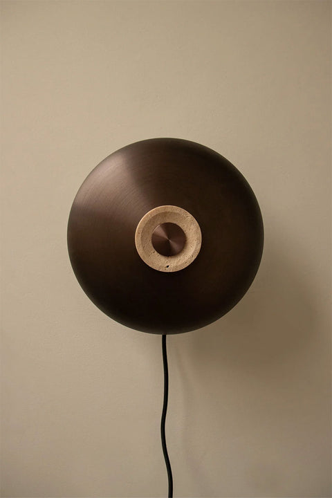 Vegglampe - Reverse Wall Lamp Travertine Bronzed Brass