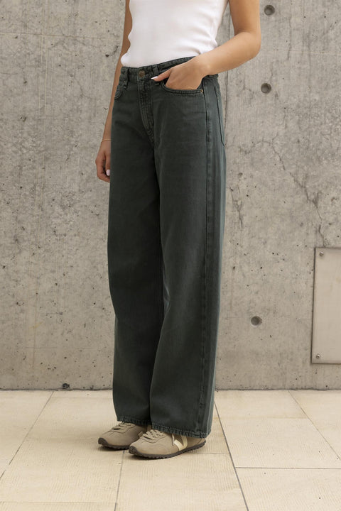 Jeans - Logan Wide Green Stone