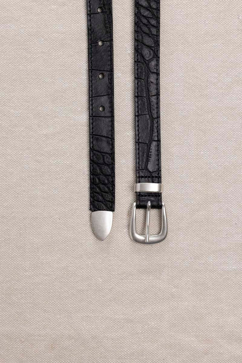 Belte - Western 2cm Croco Black
