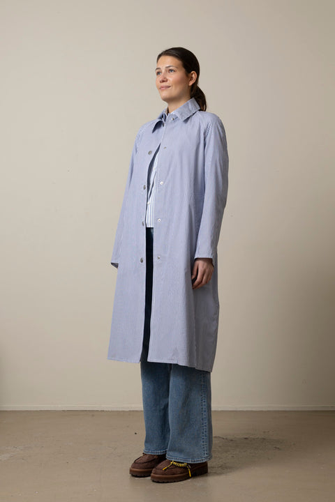 Jakke - Gayle Stripe Poplin Trench Blue Stripe