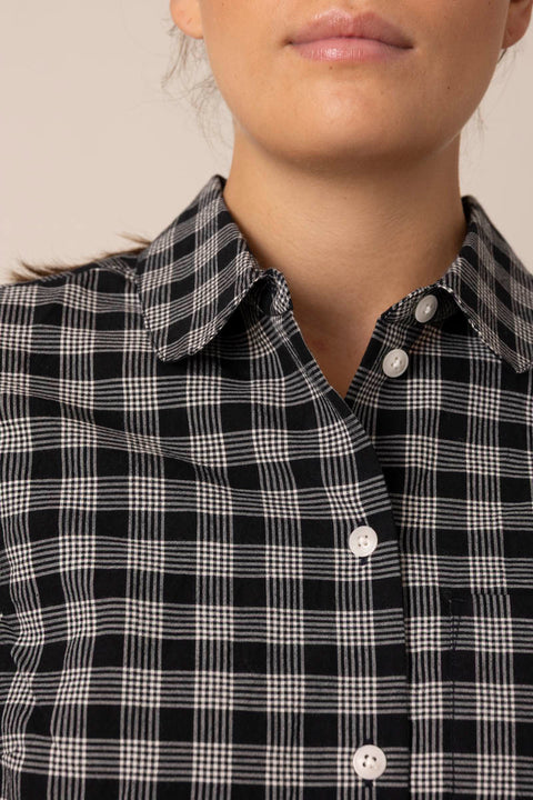 Skjorte - Ollie Binding Check Black/Ecru