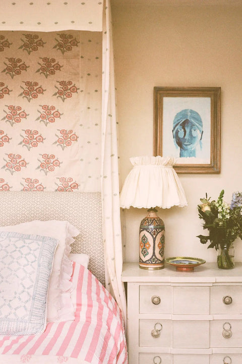 Lampeskjerm - Scallop Cotton Scrunchie Dia35cm Cream