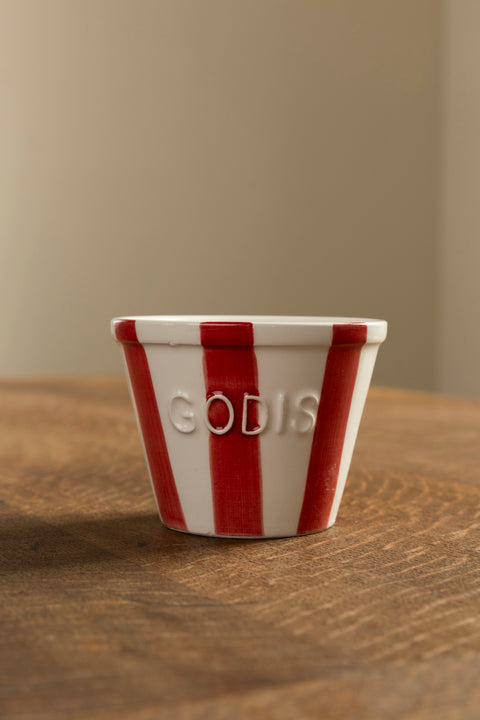 Skål - Godis Striper Rød/Hvit