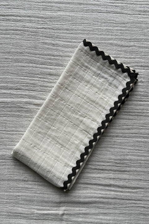 Serviett - Ric Rac Trim Bottle Green