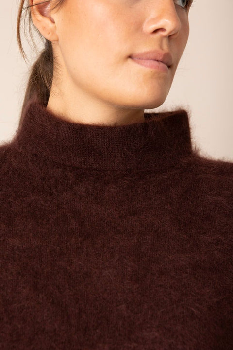 Genser - Fluffy Statement Pullover Dark Chocolate