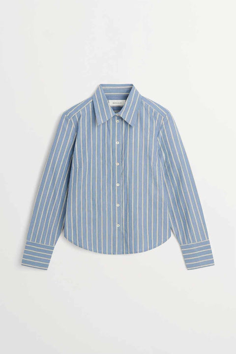 Skjorte - Fauna Shirt Blue/Black/White Stripe